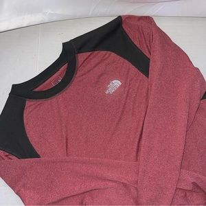 The North Face Shirt Men Medium Red / Black Crew Neck Long Sleeve Base Layer
